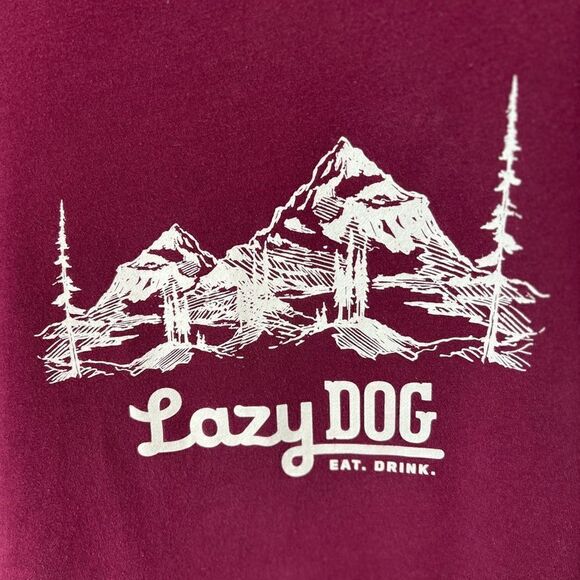 Lazy Dog Rocky Mountains zip up hooded sweatshirt maroon size large unisex - Picture 4 of 15
